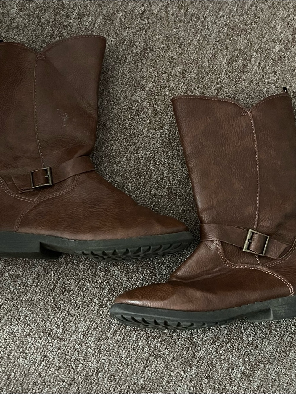 OshKosh B'gosh Women's Brown Mid-Calf Riding Buckle Boots